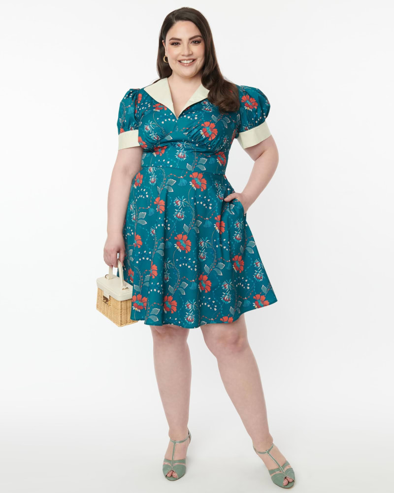 Unique vintage top floral dress